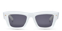 Shop VALENTINO Unisex Square Sunglasses in White online.