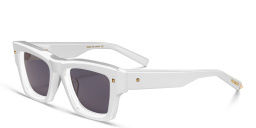 Shop VALENTINO Unisex Square Sunglasses in White online.