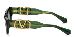 Shop VALENTINO V-Due Cat-Eye Sunglasses in Transparent Green online.