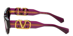 Shop VALENTINO V-Due Cat-Eye Sunglasses in Transparent Purple online.