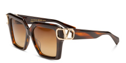 Shop VALENTINO Oversized Square Sunglasses in Brown online.