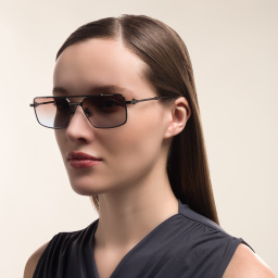 Shop VALENTINO Unisex Aviator Sunglasses in Black online.