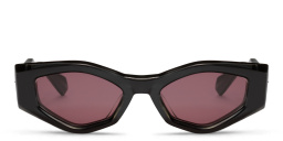 Shop VALENTINO Irregular Sunglasses in Black online.