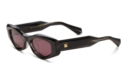 Shop VALENTINO Irregular Sunglasses in Black online.