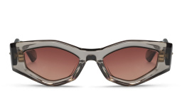 Shop VALENTINO Irregular Sunglasses in Transparent Grey online.