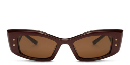 VALENTINO Rectangle Sunglasses in Bordeaux – Product Photo 1