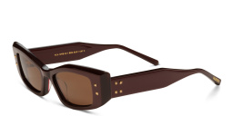 Shop VALENTINO Rectangle Sunglasses in Bordeaux online.