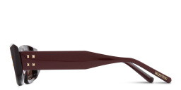 Shop VALENTINO Rectangle Sunglasses in Bordeaux online.