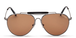 Shop TOM FORD Pilot Sunglasses in Shiny Gunmetal online.