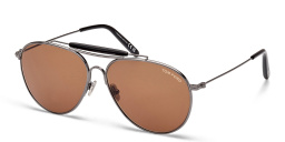 Shop TOM FORD Pilot Sunglasses in Shiny Gunmetal online.