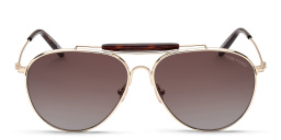 Shop TOM FORD Pilot Sunglasses in Shiny Pale Gold online.