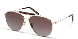Shop TOM FORD Pilot Sunglasses in Shiny Pale Gold online.