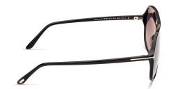 Shop TOM FORD Pilot Sunglasses in Shiny Black online.