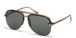 Shop TOM FORD Rimless Aviator Sunglasses in Brown online.