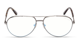 تسوق نظارات طبية بايلوت واسعة توم فورد بلون رصاصي لامع أونلاين.