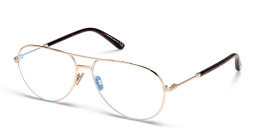 Shop TOM FORD Wide Pilot Eyeglasses in Shiny Rose Gold online.