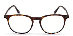 TOM FORD Round Eyeglasses in Dark Havana – Product Photo 1