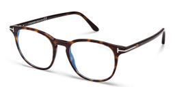 Shop TOM FORD Round Eyeglasses in Dark Havana online.