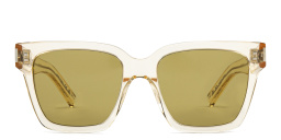 Shop SAINT LAURENT Unisex Square Sunglasses in Yellow online.