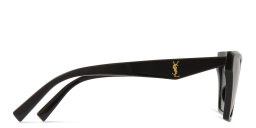 Shop SAINT LAURENT YSL Logo Cat-Eye Sunglasses in Shiny Black online.