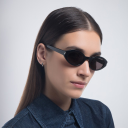 SAINT LAURENT Round Sunglasses in Black – Product Photo 6