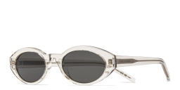 Shop SAINT LAURENT Round Sunglasses in Beige online.