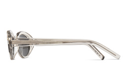 Shop SAINT LAURENT Round Sunglasses in Beige online.