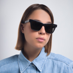 SAINT LAURENT Square Sunglasses in Black – Product Photo 5