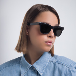 SAINT LAURENT Square Sunglasses in Black – Product Photo 6