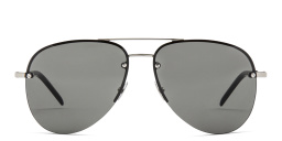 SAINT LAURENT Unisex Half-Rim Aviator Sunglasses in Silver – Product Photo 1