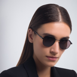 SAINT LAURENT Unisex Round Sunglasses in Black – Product Photo 7