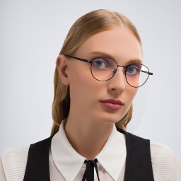 Shop SAINT LAURENT Unisex Round Eyeglasses in Black online.