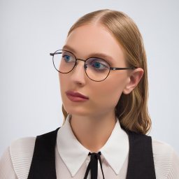 Shop SAINT LAURENT Unisex Round Eyeglasses in Black online.