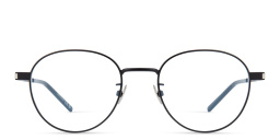 Shop SAINT LAURENT Unisex Round Eyeglasses in Black online.