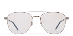 Shop SAINT LAURENT Unisex Aviator Eyeglasses in Silver online.