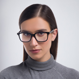 Shop SAINT LAURENT Square Eyeglasses in Black online.