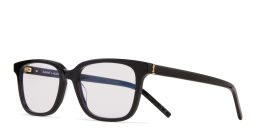 Shop SAINT LAURENT Square Eyeglasses in Black online.