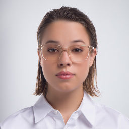 Shop SAINT LAURENT Square Eyeglasses in Nude online.