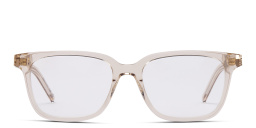Shop SAINT LAURENT Square Eyeglasses in Nude online.