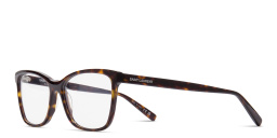Shop SAINT LAURENT Wide Cat-Eye Eyeglasses in Havana online.