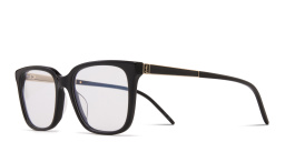 Shop SAINT LAURENT Square Eyeglasses in Black online.