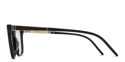 Shop SAINT LAURENT Square Eyeglasses in Black online.