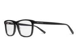 تسوق نظارات طبية بإطار مستطيل واسع سان لوران بلون أسود أونلاين.