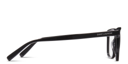 Shop SAINT LAURENT Wide Rectangle Eyeglasses in Black online.