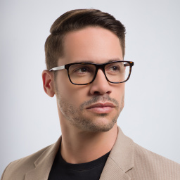 نظارات طبية بإطار مستطيل واسع من سان لوران بلون مموه - صورة المنتج 5