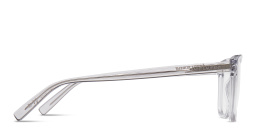 Shop SAINT LAURENT Wide Rectangle Eyeglasses in Grey online.