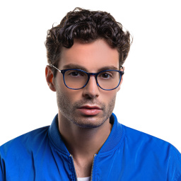 EYE'M Round Eyeglasses in Blue – Product Photo 8