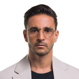 EYE'M Round Eyeglasses in Gold – Product Photo 5