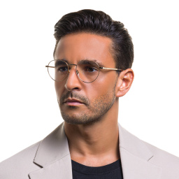 EYE'M Round Eyeglasses in Gold – Product Photo 6