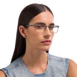 Shop EYE'M Rectangle Eyeglasses in Gunmetal online.